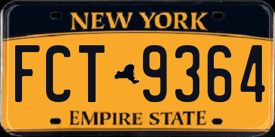 NY license plate FCT9364