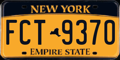 NY license plate FCT9370