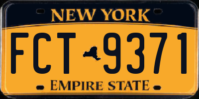 NY license plate FCT9371