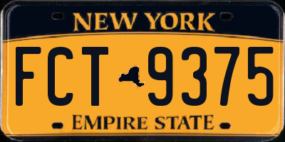 NY license plate FCT9375