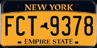 NY license plate FCT9378