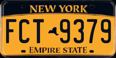 NY license plate FCT9379