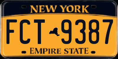 NY license plate FCT9387