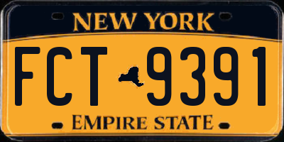 NY license plate FCT9391