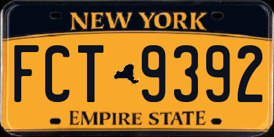 NY license plate FCT9392