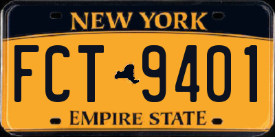 NY license plate FCT9401