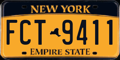 NY license plate FCT9411