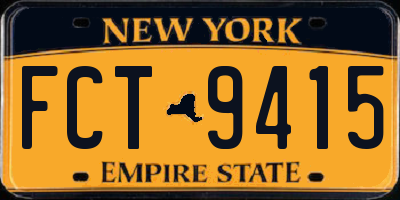 NY license plate FCT9415