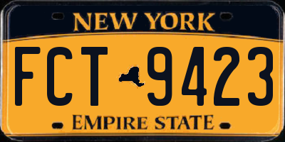 NY license plate FCT9423