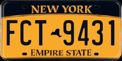 NY license plate FCT9431