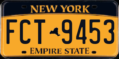 NY license plate FCT9453