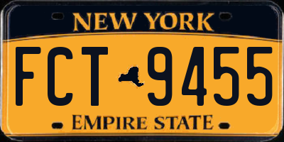 NY license plate FCT9455