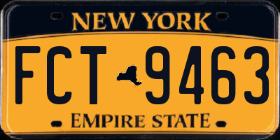 NY license plate FCT9463