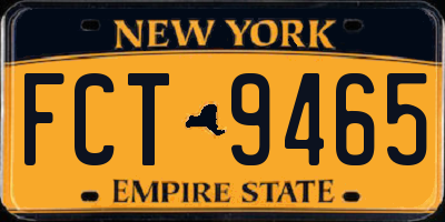 NY license plate FCT9465