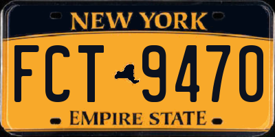 NY license plate FCT9470