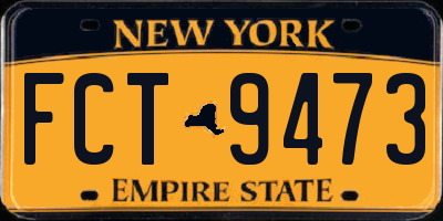 NY license plate FCT9473
