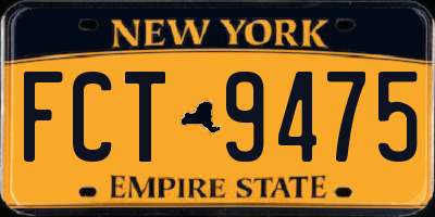 NY license plate FCT9475