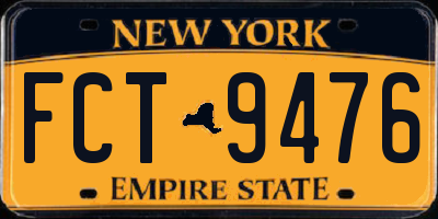 NY license plate FCT9476