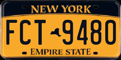 NY license plate FCT9480