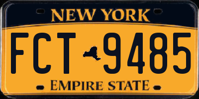 NY license plate FCT9485