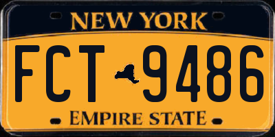 NY license plate FCT9486