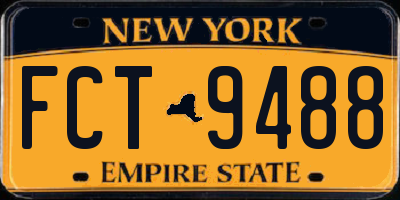 NY license plate FCT9488