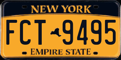 NY license plate FCT9495