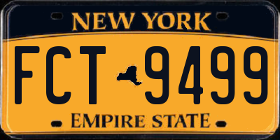 NY license plate FCT9499