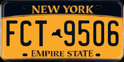 NY license plate FCT9506
