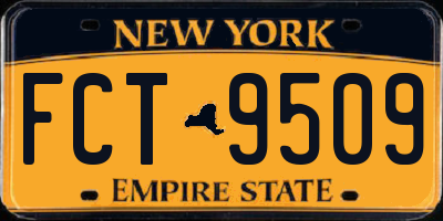 NY license plate FCT9509