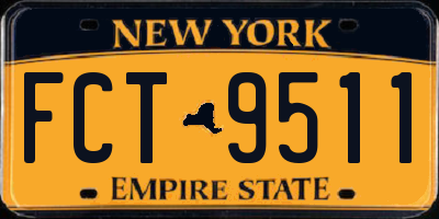 NY license plate FCT9511