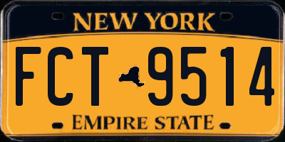 NY license plate FCT9514