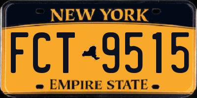 NY license plate FCT9515