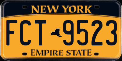 NY license plate FCT9523