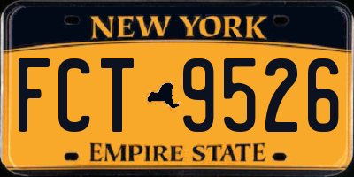 NY license plate FCT9526