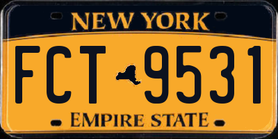NY license plate FCT9531