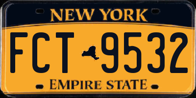 NY license plate FCT9532