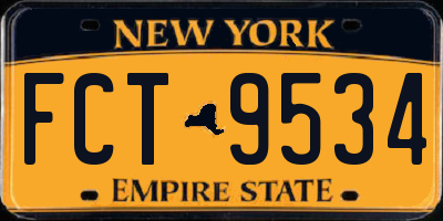 NY license plate FCT9534