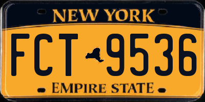 NY license plate FCT9536