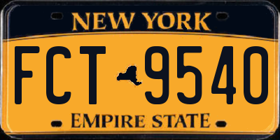 NY license plate FCT9540