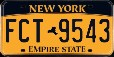 NY license plate FCT9543