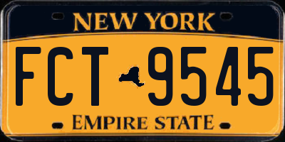 NY license plate FCT9545