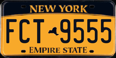 NY license plate FCT9555