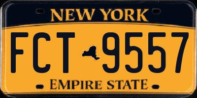 NY license plate FCT9557