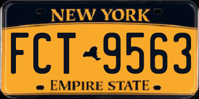 NY license plate FCT9563