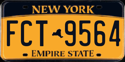 NY license plate FCT9564
