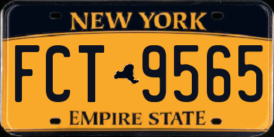 NY license plate FCT9565