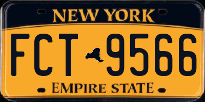 NY license plate FCT9566