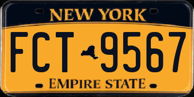 NY license plate FCT9567