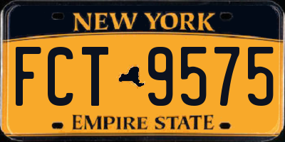 NY license plate FCT9575